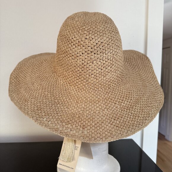 NWT DOEN TAFT NATURAL RAFFIA WOVEN HAT S/M - Picture 11 of 11